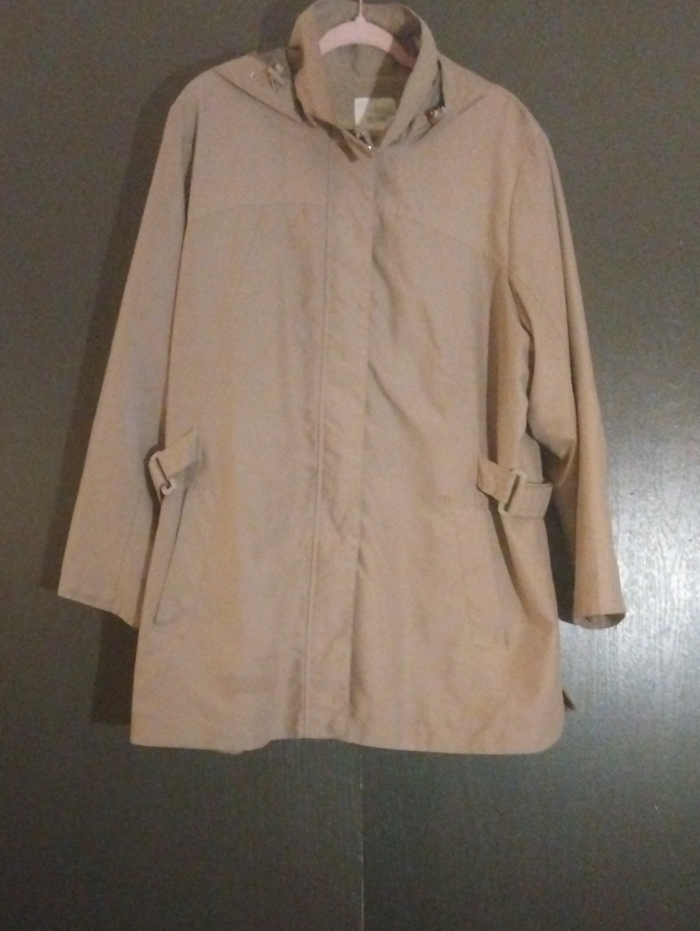 Blair Hooded Trench Coat in Tan